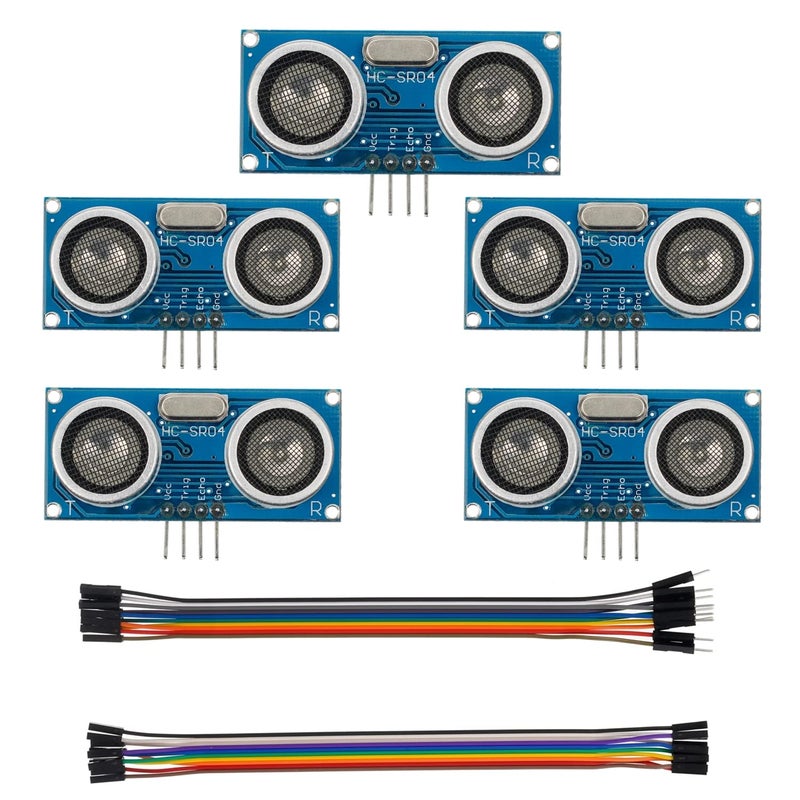 EPLZON HC-SR04 Ultrasonic Module Distance Sensor fit for Arduino UNO MEGA Nano Robot XBee ZigBee (Pack of 5 pcs) - Image 1